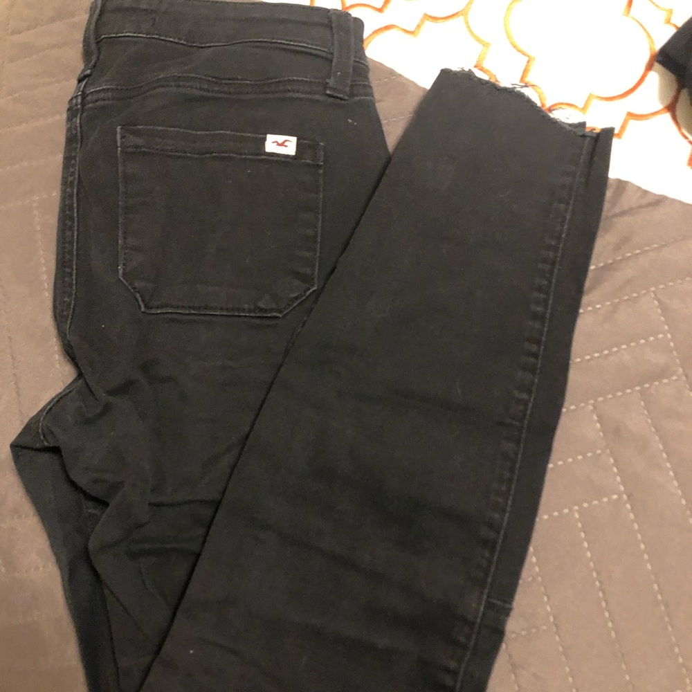 Black womens cropped jeans